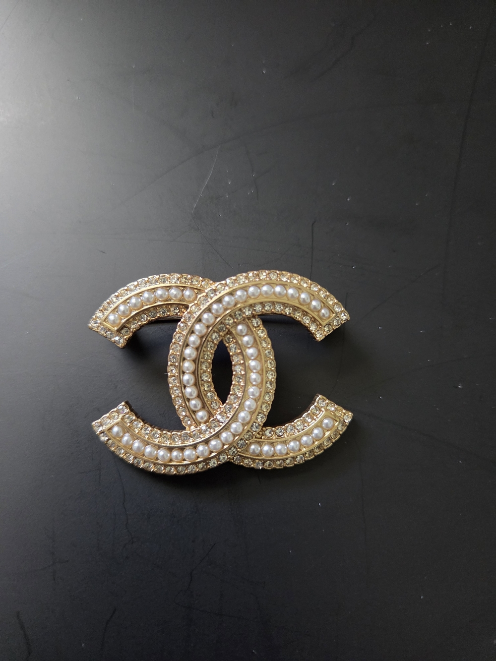 Signed CHANEL Made in France CC Brooch